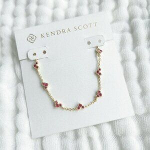 Kendra Scott | Haven Heart | Pink Crystal Gold Chain Bracelet